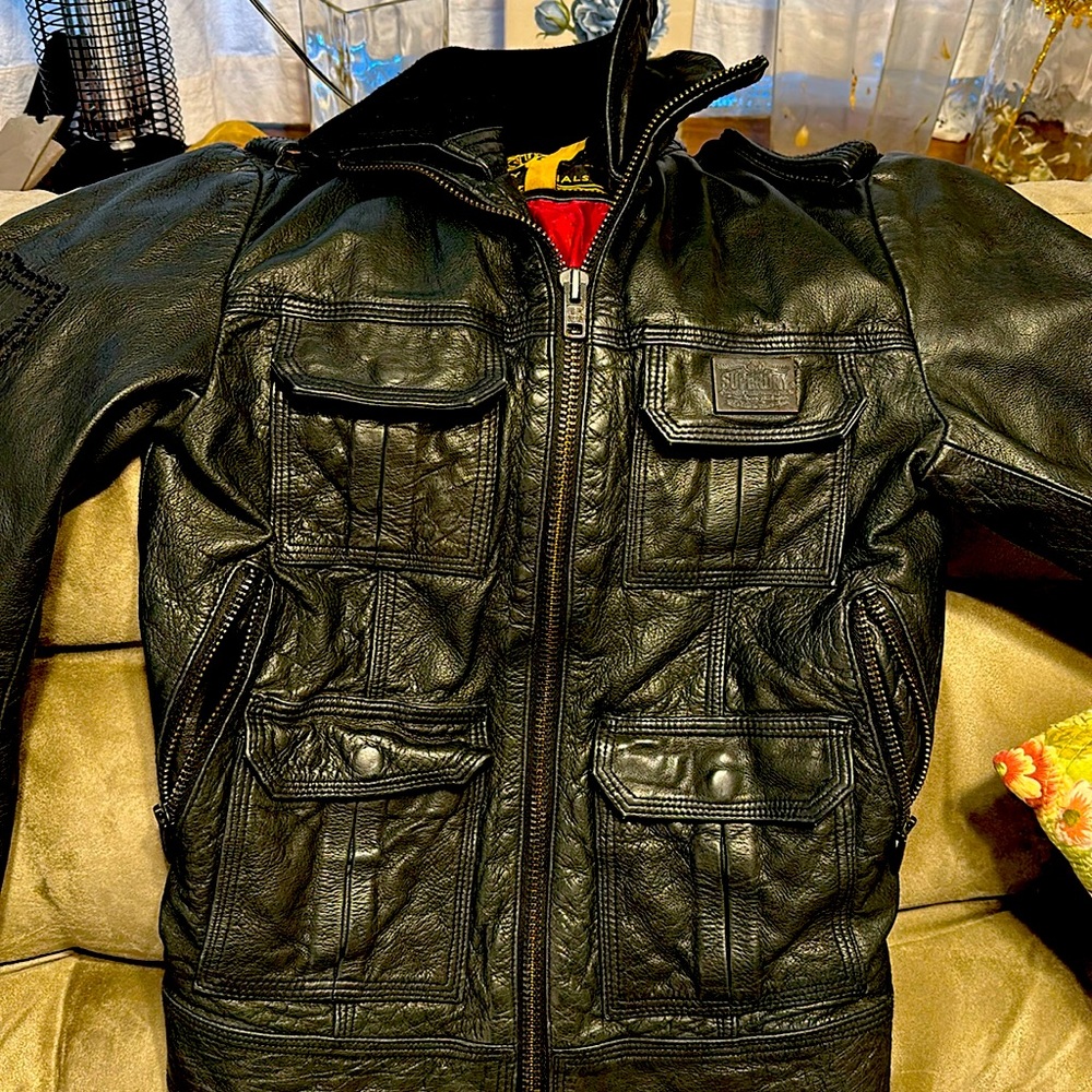 Superdry ‘Ryan’ Leather Bumberjacket Perfect Cond… - image 2